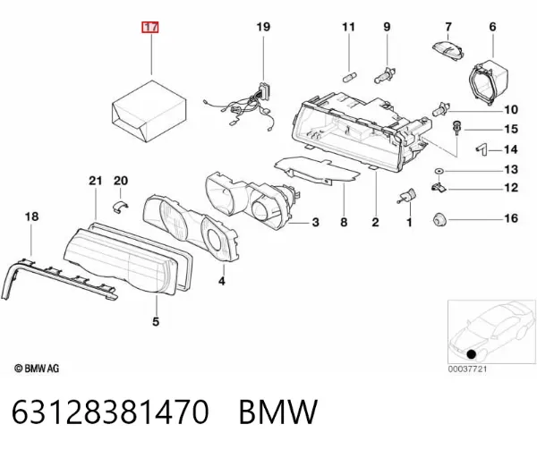 Кронштейн (адаптер) кріплення фари передньої 63128381470 BMW