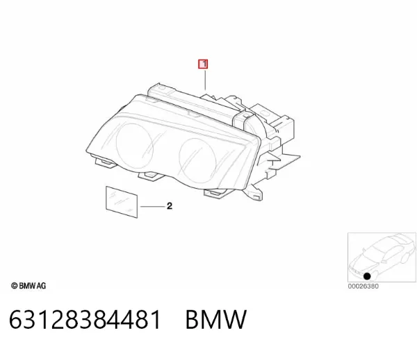 Фара ліва 63128384481 BMW