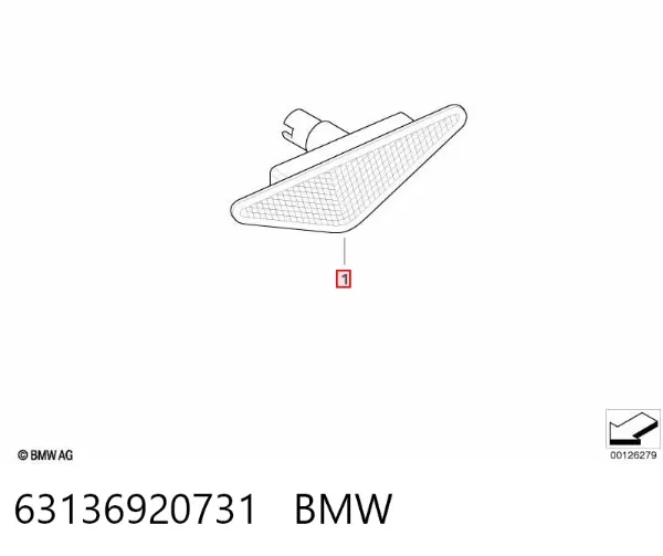 Повторювач повороту на крилі, лівий 63136920731 BMW