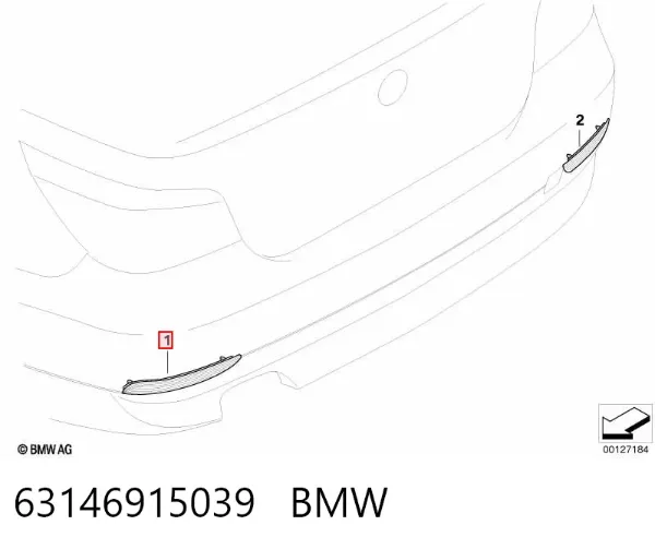 Катафот (відбивач) заднього бампера, лівий 63146915039 BMW