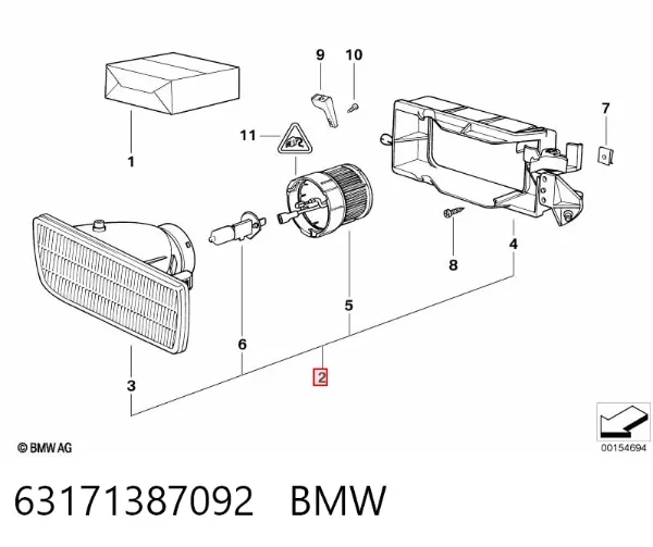 Фара протитуманна, права 63171387092 BMW