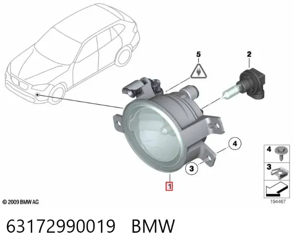 Фара протитуманна, ліва 63172990019 BMW