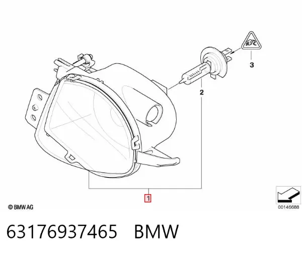 Фара протитуманна, ліва 63176937465 BMW