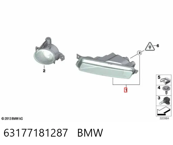 Фара протитуманна, ліва 63177181287 BMW