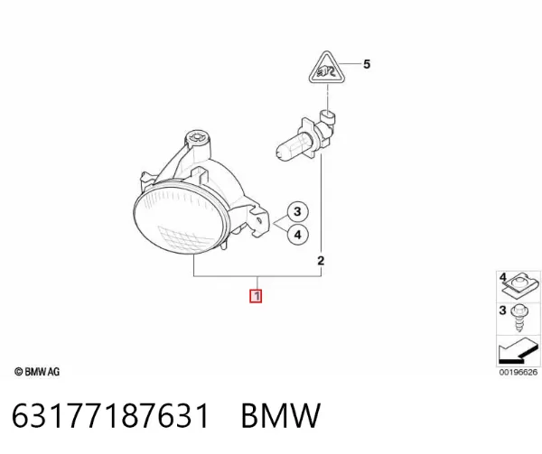 Фара протитуманна, ліва 63177187631 BMW