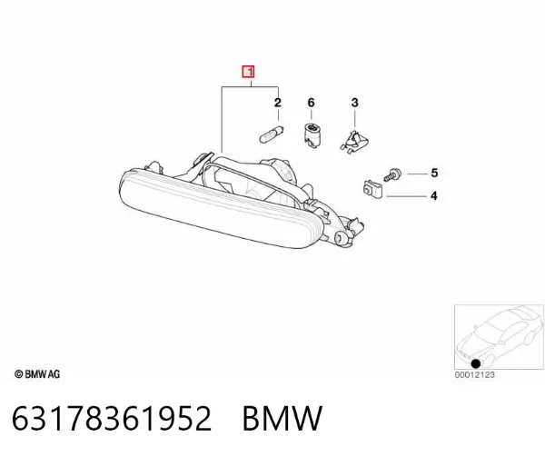 Фара протитуманна, права 63178361952 BMW