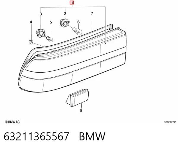 Лівий стоп 63211365567 BMW