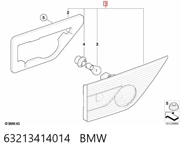 Ліхтар задній правий, внутрішній 63213414014 BMW