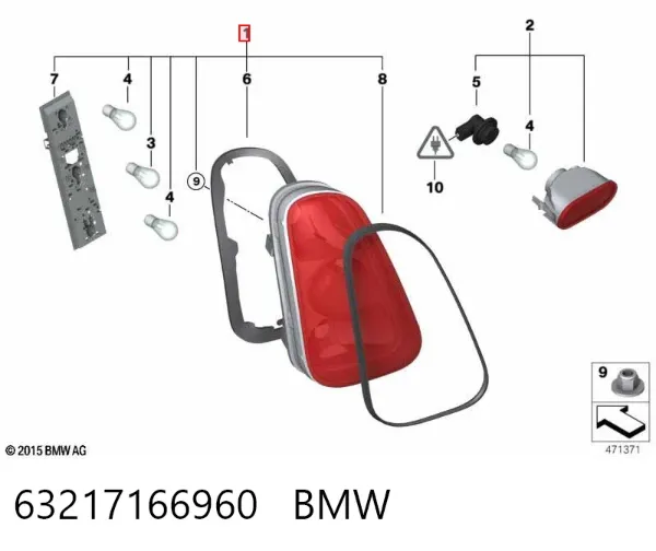 Задня права фара 63217166960 BMW