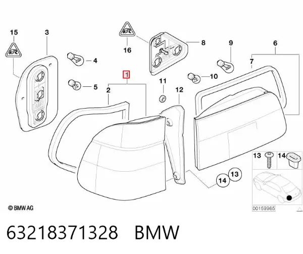 Ліхтар задній правий, зовнішній 63218371328 BMW