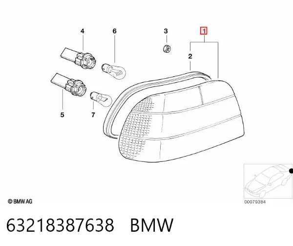 Задня права фара 63218387638 BMW