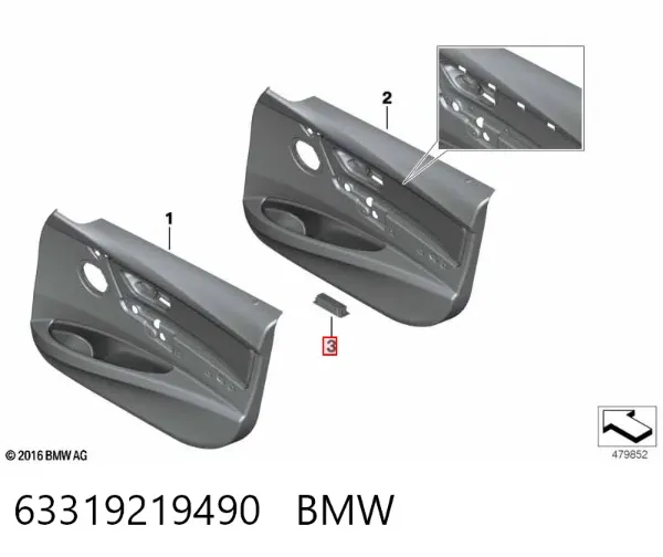 Лампа підсвічування в двері, передньої правої 63319219490 BMW
