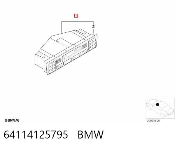 Блок управління кондиціонером 64114125795 BMW