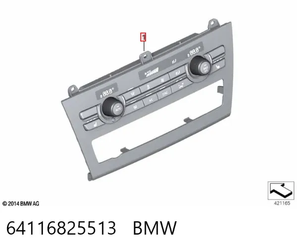 Блок управління кондиціонером 64116825513 BMW