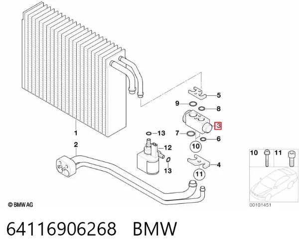 Клапан TRV, кондиціонера 64116906268 BMW