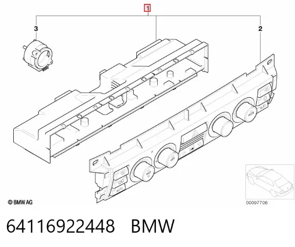 Блок управління кондиціонером 64116922448 BMW
