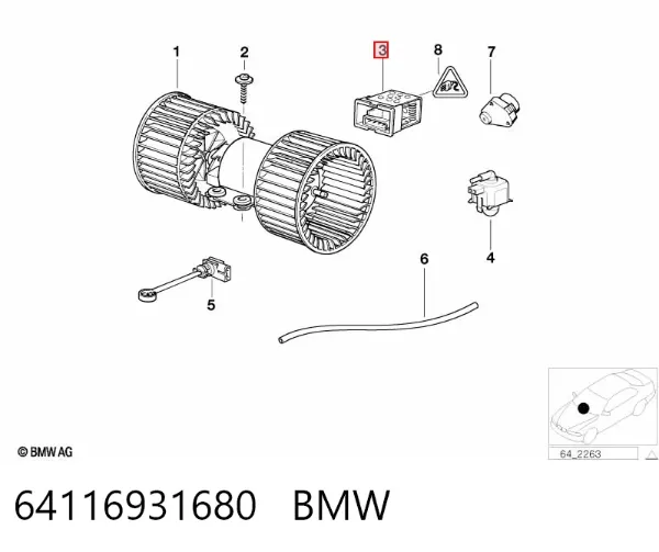 Резистор пічки 64116931680 BMW