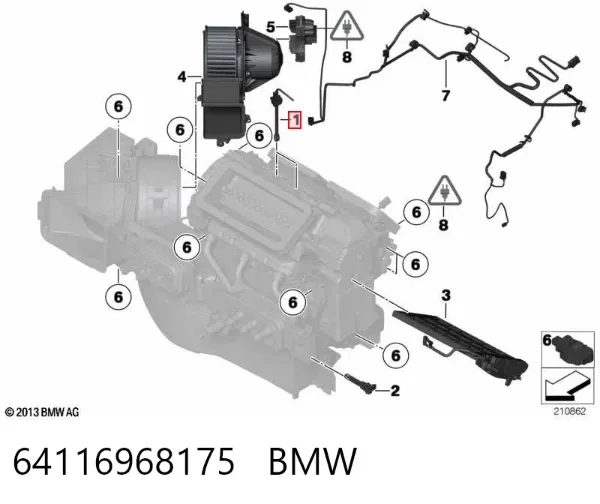Датчик температури салону 64116968175 BMW