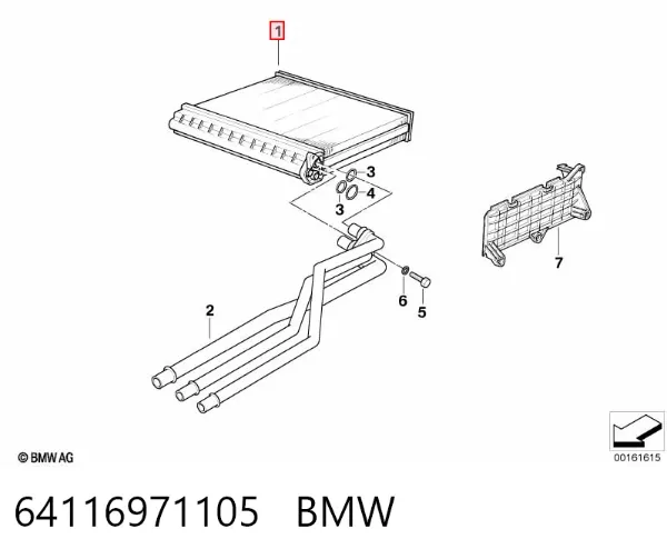 Радіатор пічки 64116971105 BMW