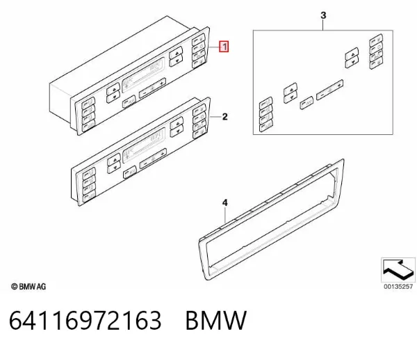 Блок управління кондиціонером 64116972163 BMW