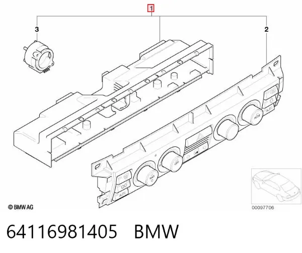 Блок управління кондиціонером 64116981405 BMW