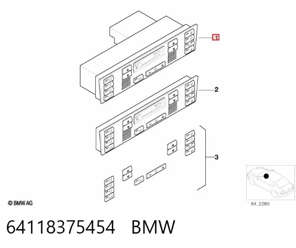 Блок управління кондиціонером 64118375454 BMW