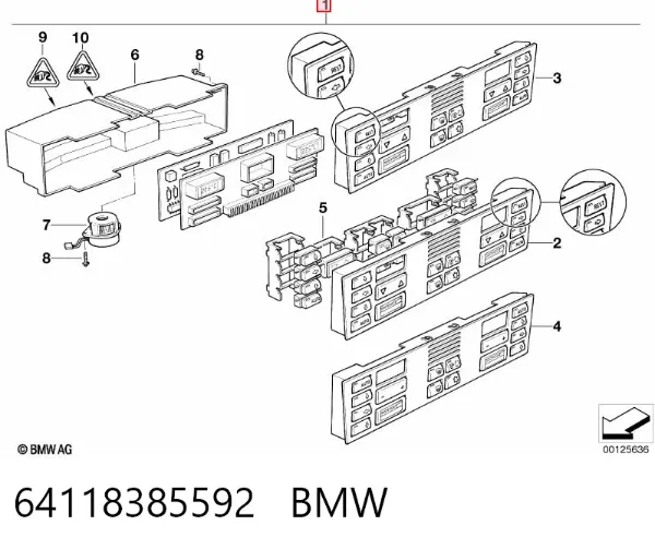 Блок управління кондиціонером 64118385592 BMW