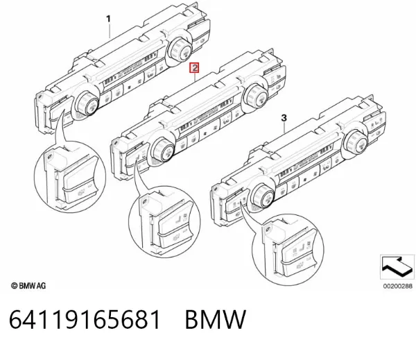 Блок управління кондиціонером 64119165681 BMW