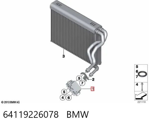 Клапан TRV, кондиціонера 64119226078 BMW