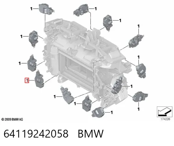 Привід заслінки печі 64119242058 BMW