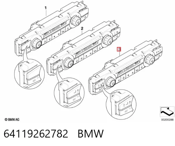 Блок управління кондиціонером 64119262782 BMW