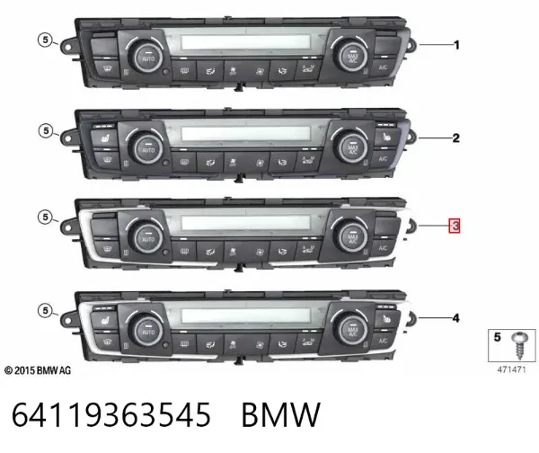 Блок управління кондиціонером 64119363545 BMW