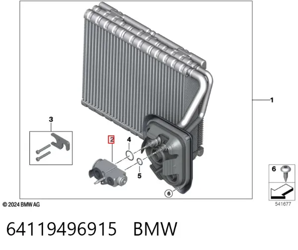 Клапан TRV, кондиціонера 64119496915 BMW