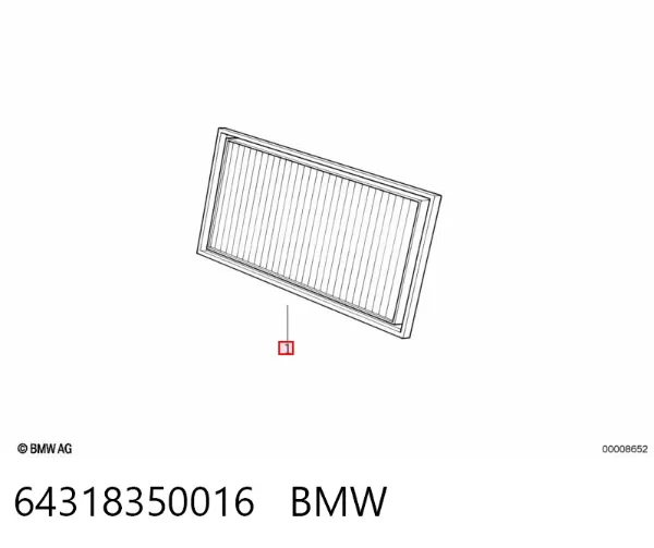 Фільтр салону 64318350016 BMW