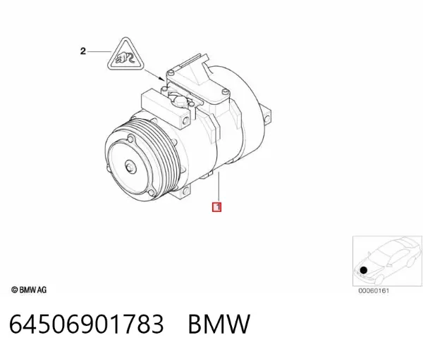 Компресор кондиціонера 64506901783 BMW