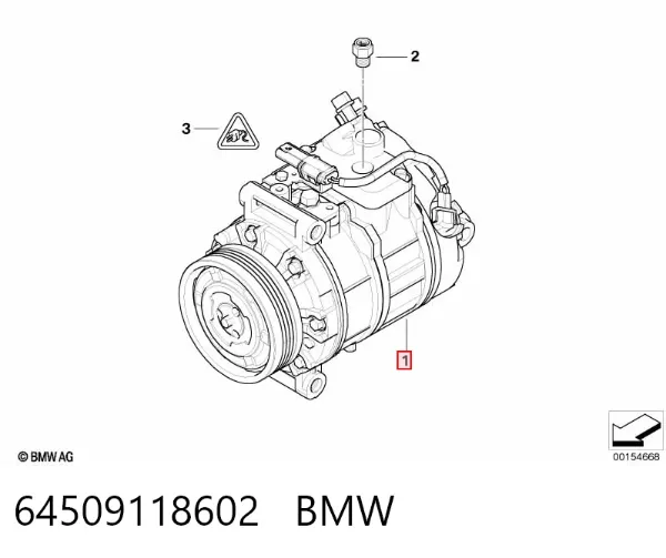 Компресор кондиціонера 64509118602 BMW