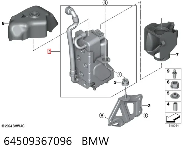 Радіатор кондиціонера 64509367096 BMW