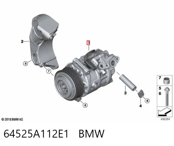 Компресор кондиціонера 64525A112E1 BMW