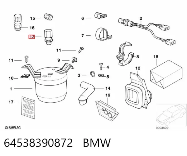 Клапан TRV, кондиціонера 64538390872 BMW