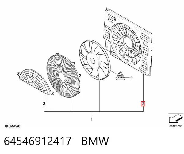 Дифузор (кожух) радіатора кондиціонера 64546912417 BMW
