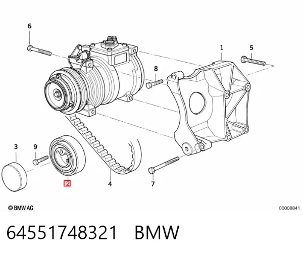 Натяжний ролик 64551748321 BMW