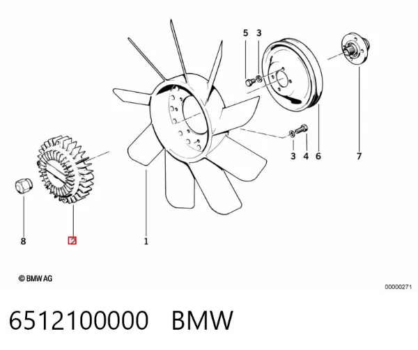 Вискомуфта вентилятора 6512100000 BMW