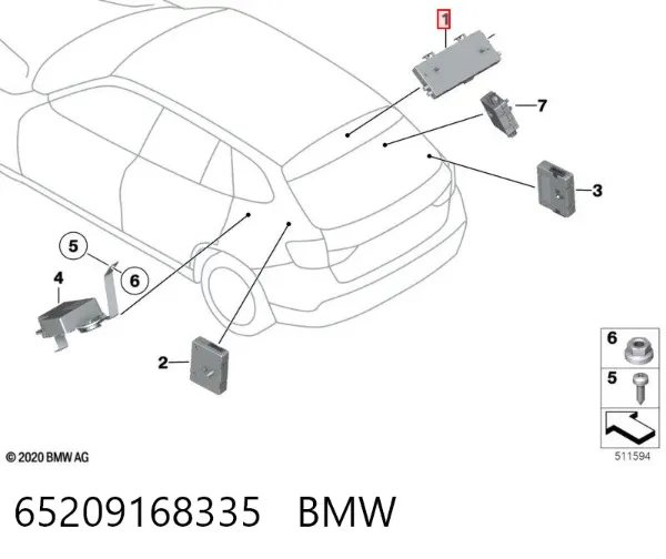 Підсилювач сигналу антени 65209168335 BMW