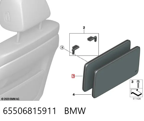 Монітор (дисплей) переднього підголівника 65506815911 BMW