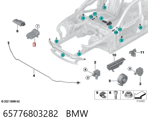 Модуль-процесор керування подушки безпеки 65776803282 BMW