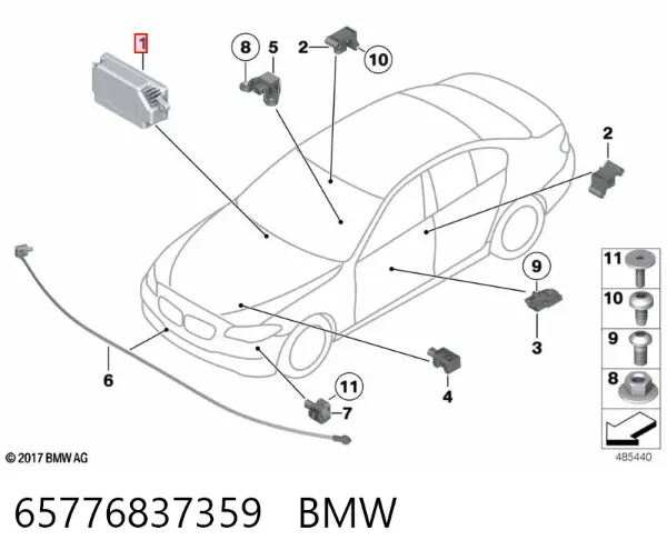 Модуль-процесор керування подушки безпеки 65776837359 BMW