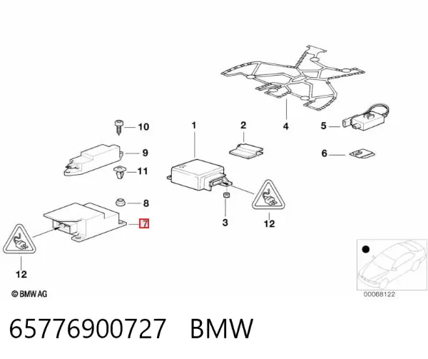 Модуль-процесор керування подушки безпеки 65776900727 BMW
