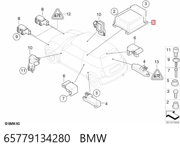 Модуль-процесор керування подушки безпеки 65779134280 BMW