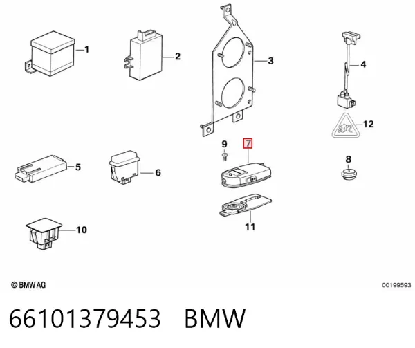 Ключ замка запалювання 66101379453 BMW