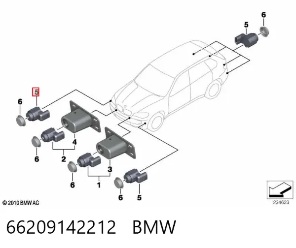 Датчик сигналізації паркування (парктронік), задній 66209142212 BMW